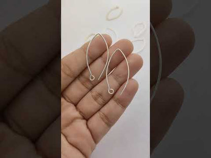 Handmade Jewelry Components Gold & Silver Plated Long Marquise Ear Wires for DIY Earring Crafting- Selling by 10 Pair
