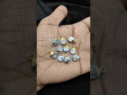 White Howlite Crystal Pendant 8–10mm Spike Charm Gemstone with Gold/Silver Electroplated Cap for Necklace Bracelet Supplies