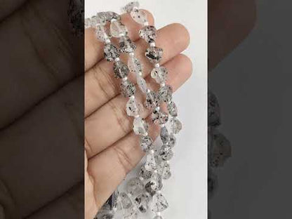 Handcrafted Black Dot Faceted Heart Beads 8-9mm Gemstone Ideal for Custom Jewelry Designs