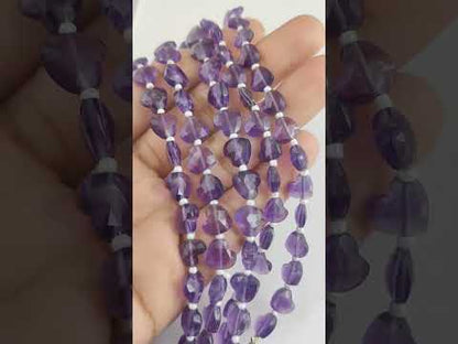 Genuine Purple Amethyst Heart Shape Gemstone Beads Faceted 8-9mm Stones for DIY Jewelry & Crafting