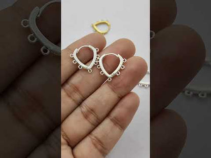 Handmade Jewelry Findings Gold Heart Hoops & Silver Multi Loop Earring Making Components- Selling by Pair