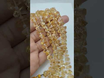 Loose Yellow Citrine Gemstone Chip Beads Freeform Nuggets for Boho Handmade Jewelry