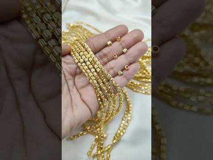 Gold Plated Brass Mini Tube Beads Spacer Nuggets for Handmade Accessories