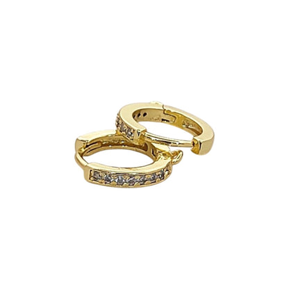 Gold Plated CZ Huggie Hoop Earring Findings Cubic Zirconia Leverback Hoops for Jewelry Making- Selling Per Pair