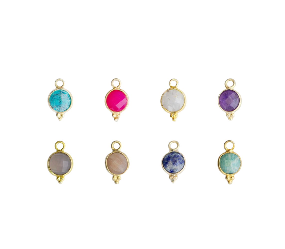 Gold Plated Round 6mm Gemstone Link Bezel Set Connectors for Handmade Jewelry Designs