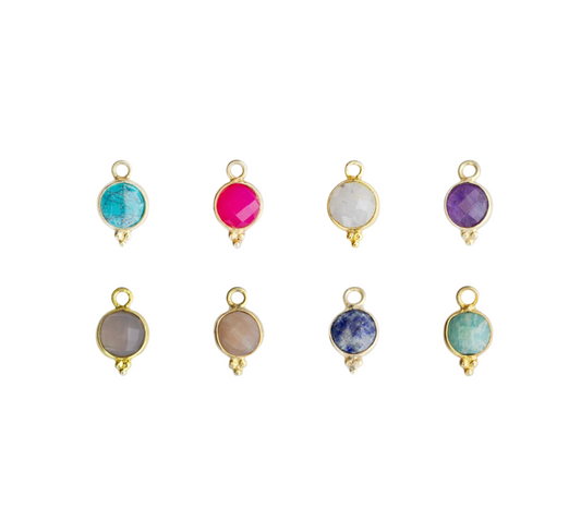 Gold Plated Round 6mm Gemstone Link Bezel Set Connectors for Handmade Jewelry Designs