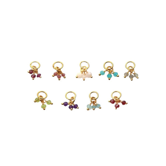 3.5–4mm Gemstone Cluster Beads Pendant Handcrafted Multi-Stone Charm for DIY Jewelry Design