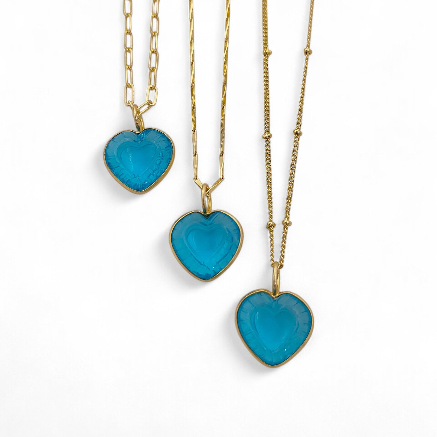 Handmade Swiss Blue Topaz Heart Pendant for Necklace Minimalist Heart Shaped Gemstone Jewelry- Selling Per Necklace