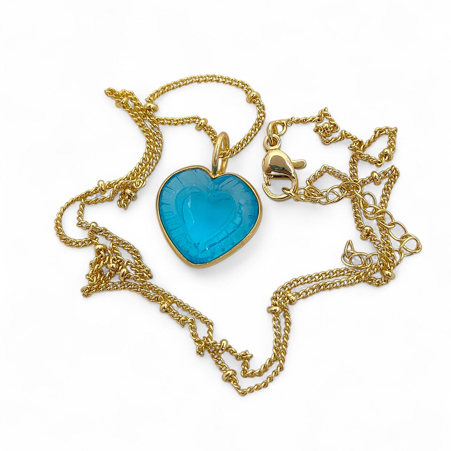 Handmade Swiss Blue Topaz Heart Pendant for Necklace Minimalist Heart Shaped Gemstone Jewelry- Selling Per Necklace