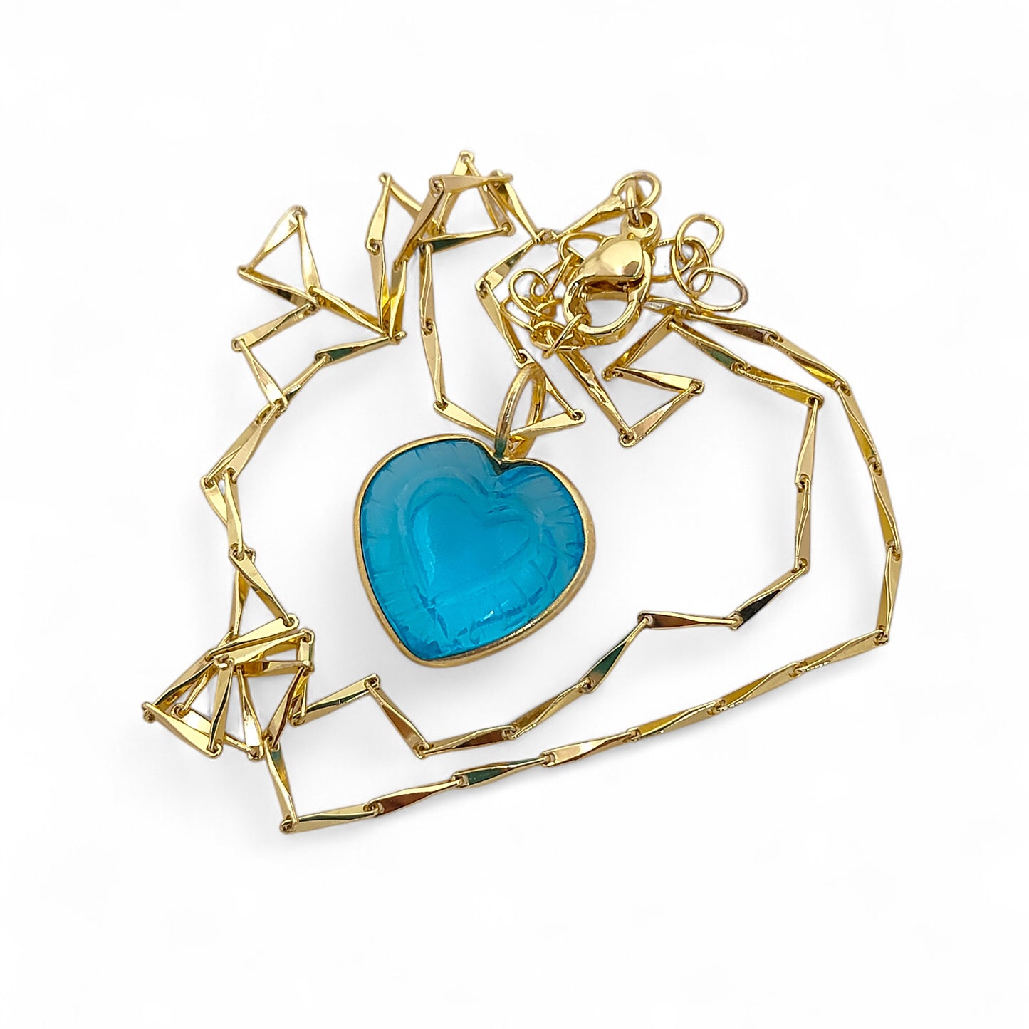 Handmade Swiss Blue Topaz Heart Pendant for Necklace Minimalist Heart Shaped Gemstone Jewelry- Selling Per Necklace