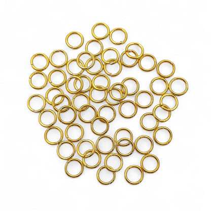 DIY Jewelry Findings Gold Plated Anti Tarnish Open Jump Rings, O Shape Connectors in 4mm, 6mm, 8mm for Handmade Jewelry Making- Selling By 50 Pcs Set