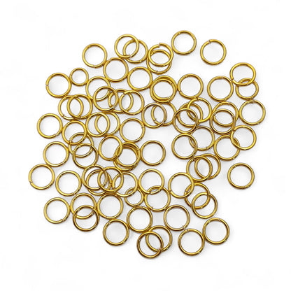 DIY Jewelry Findings Gold Plated Anti Tarnish Open Jump Rings, O Shape Connectors in 4mm, 6mm, 8mm for Handmade Jewelry Making- Selling By 50 Pcs Set