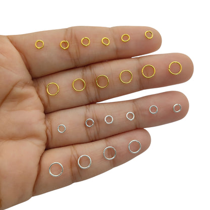Jewelry Making Supplies Gold Plated Open Jump Rings in 4mm & 6mm, Silver Split Jump Rings for DIY Necklace, Bracelet, Earring Crafting- Selling By 50 Pcs Set